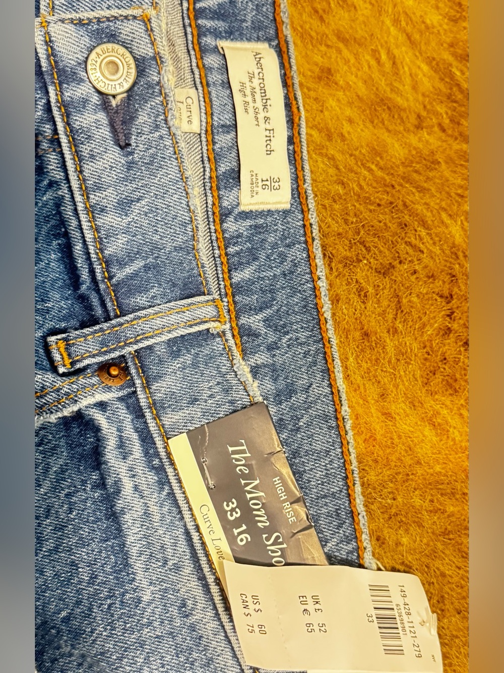 Abercrombie & Fitch Curve Love High Rise Mom Shorts Women’s 33/16 - Picture 4 of 6
